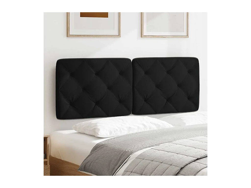 Zwart hoofdbordkussen 120 cm stof