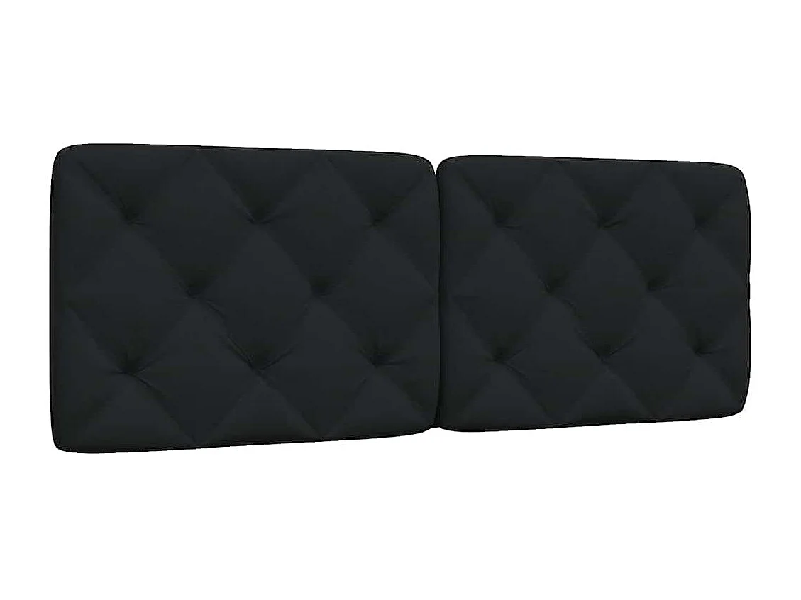 Coussin de tête de lit noir 120 cm tissu