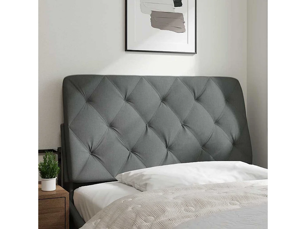 Coussin de tête de lit gris foncé 100 cm tissu