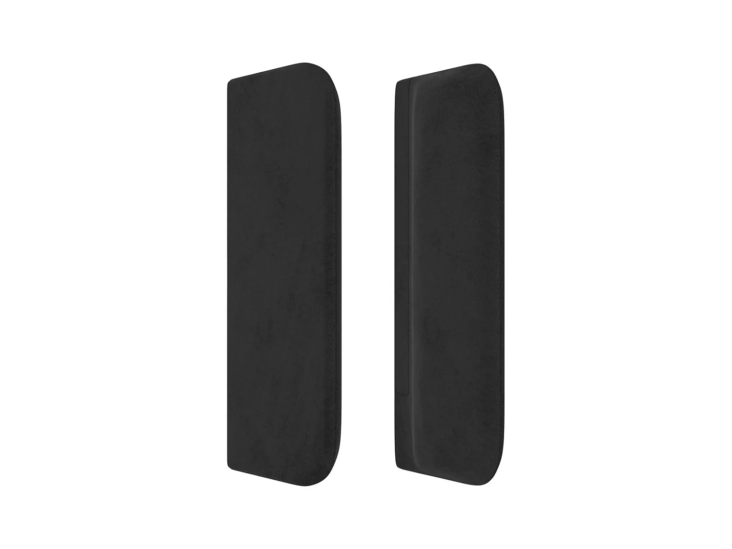 Testiera con ali Nero 183x16x78/88 cm Velluto