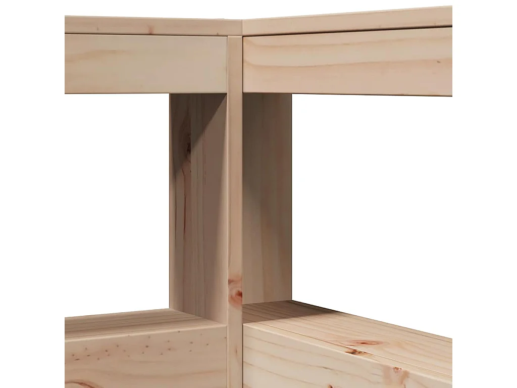 Cabecero de librería en forma de L de madera maciza de pino