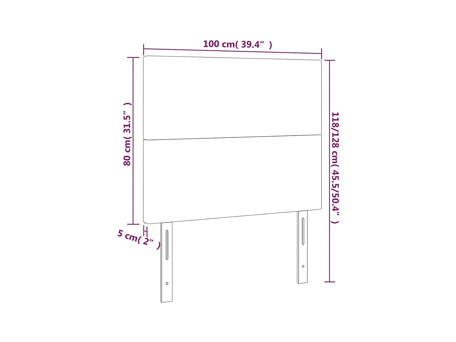 LED Hoofdbord Lichtgrijs 100x5x118/128 cm Fluweel