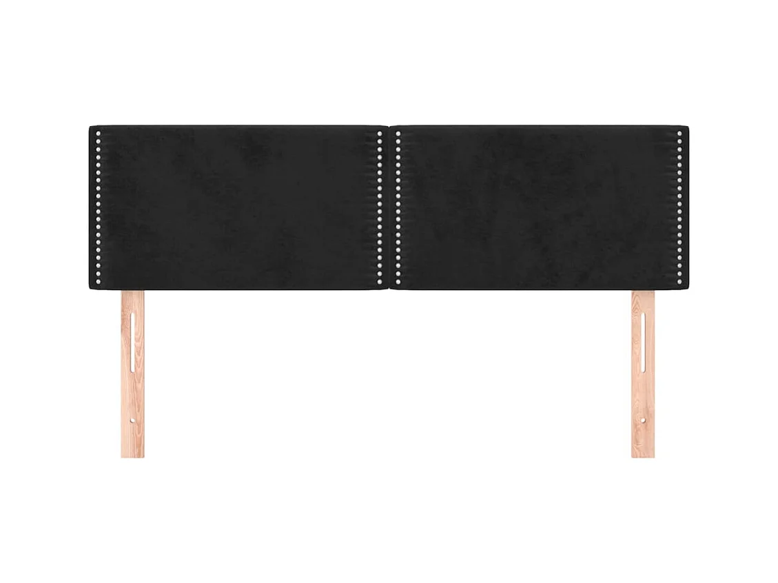 Hoofdborden 2 stuks Zwart 72x5x78/88 cm Fluweel
