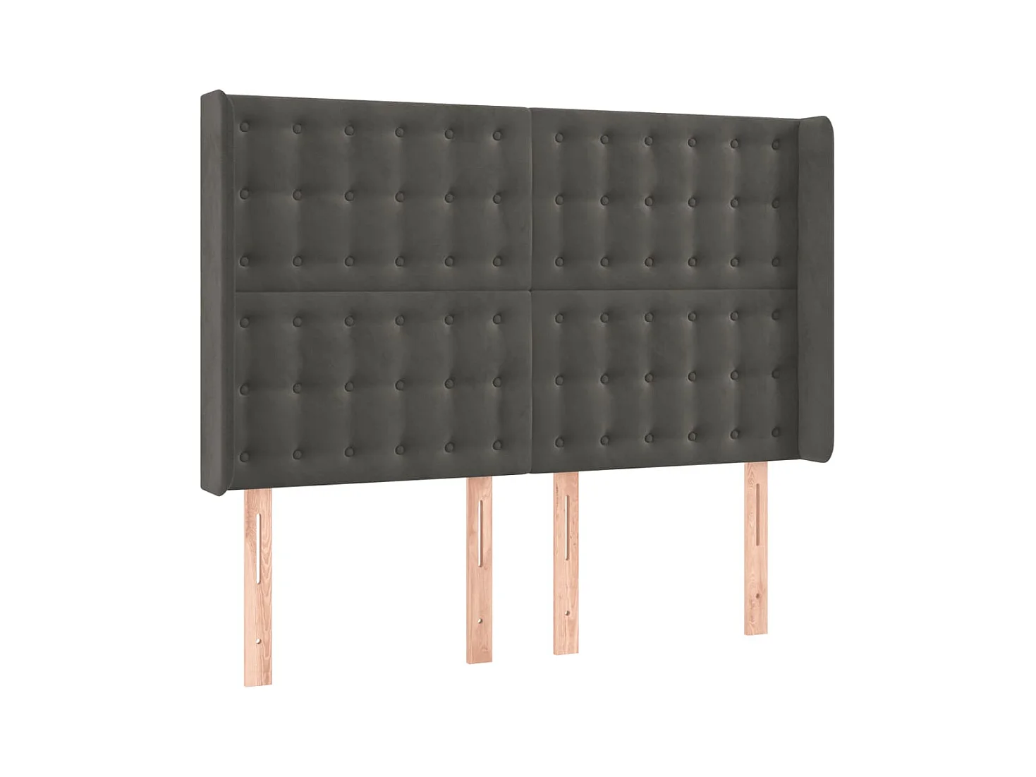 Kopfteil mit Flügeln Dunkelgrau 147x16x118/128 cm Samt