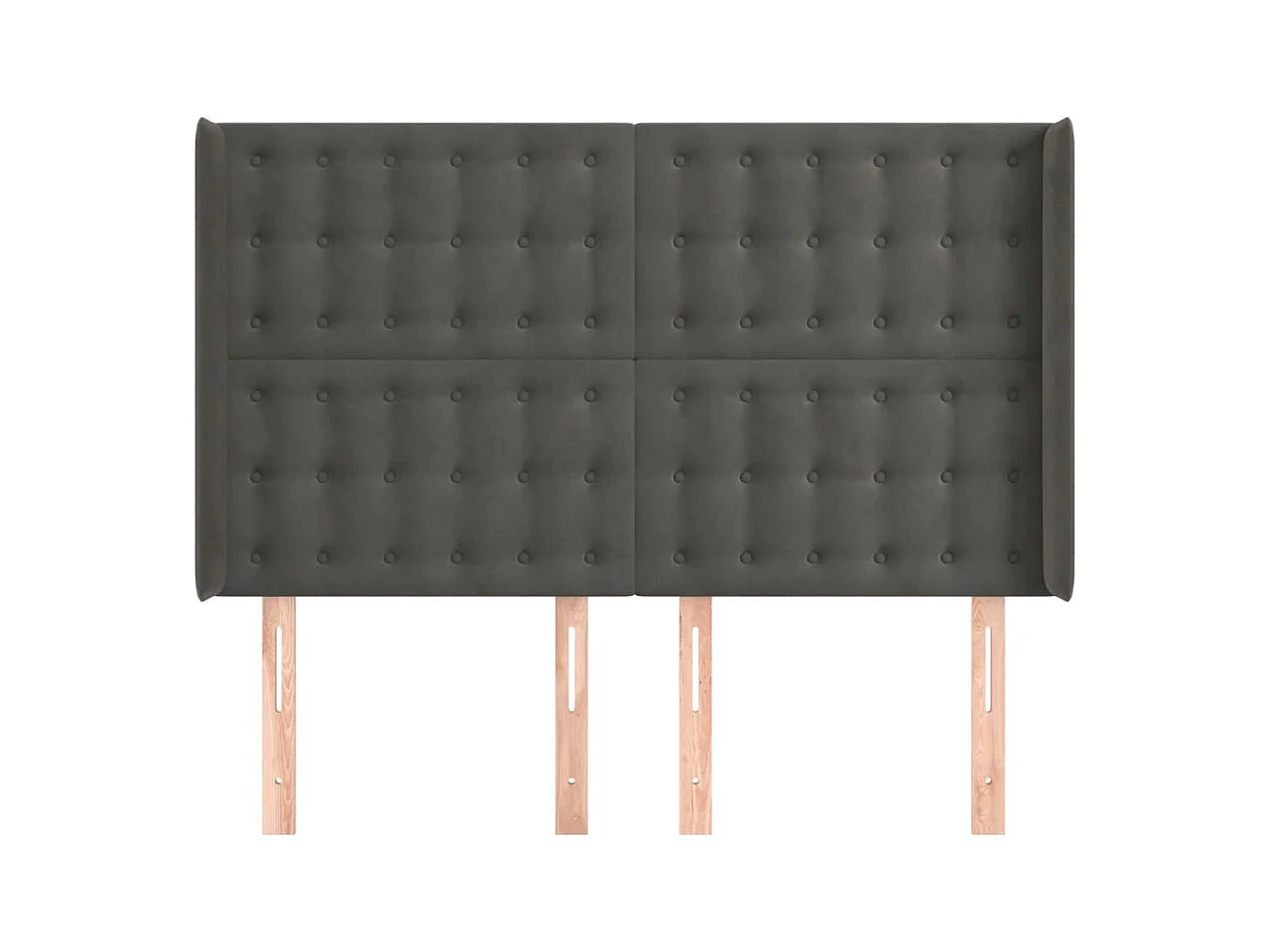 Kopfteil mit Flügeln Dunkelgrau 147x16x118/128 cm Samt