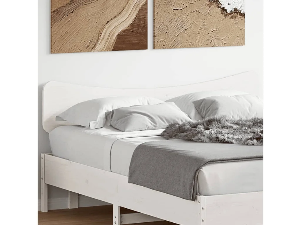 Cabecero blanco 160 cm madera maciza de pino