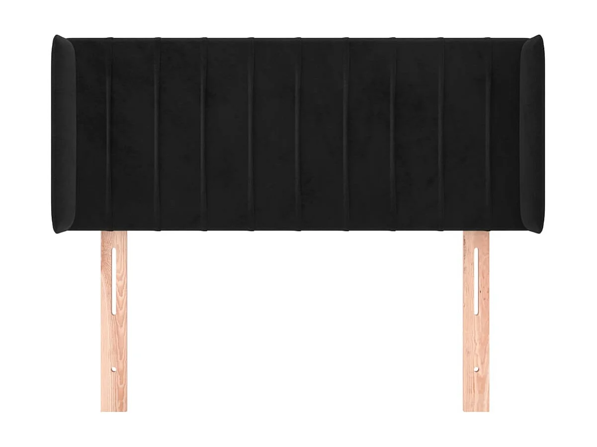 Hoofdbord met vleugels Zwart 93x16x78/88 cm Fluweel