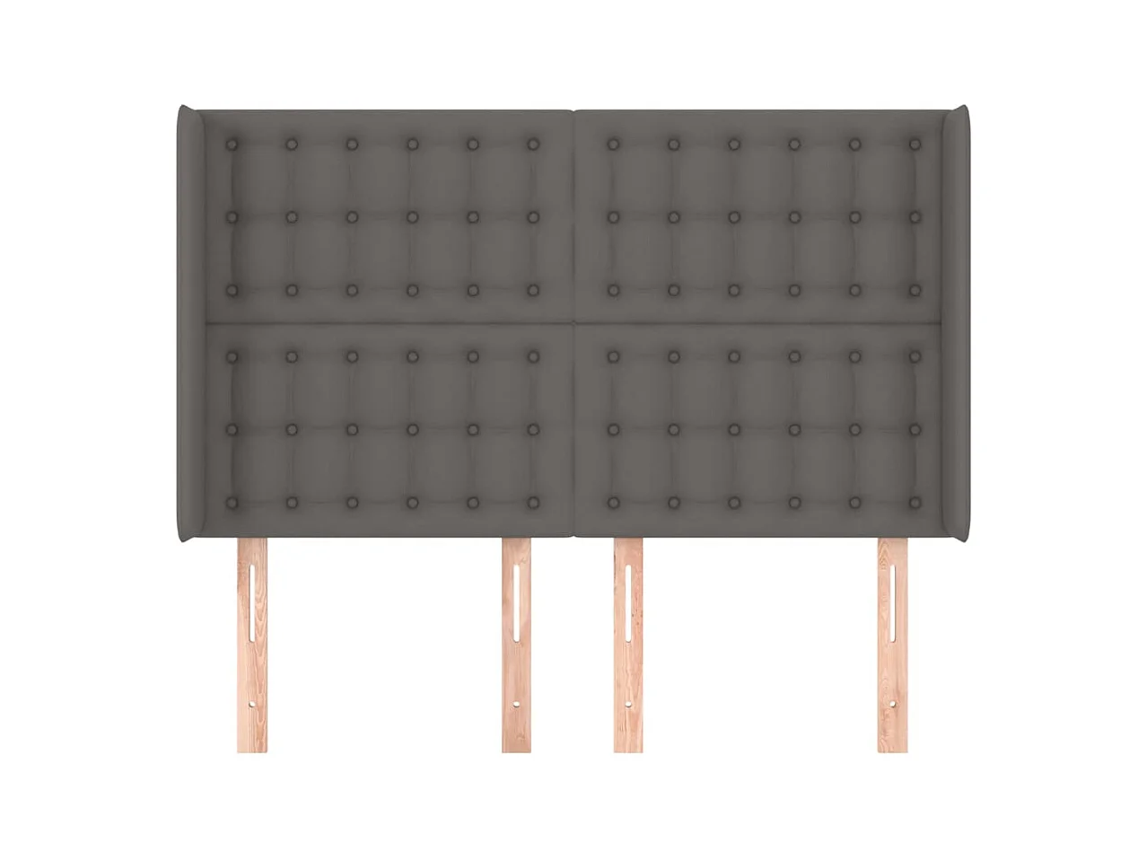 Hoofdbord met vleugels Grijs 147x16x118/128 cm Kunstleer