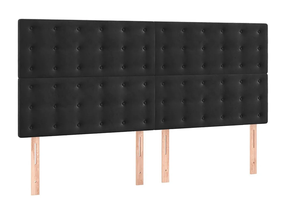Têtes de lit 4 pcs Noir 80x5x78/88 cm Velours