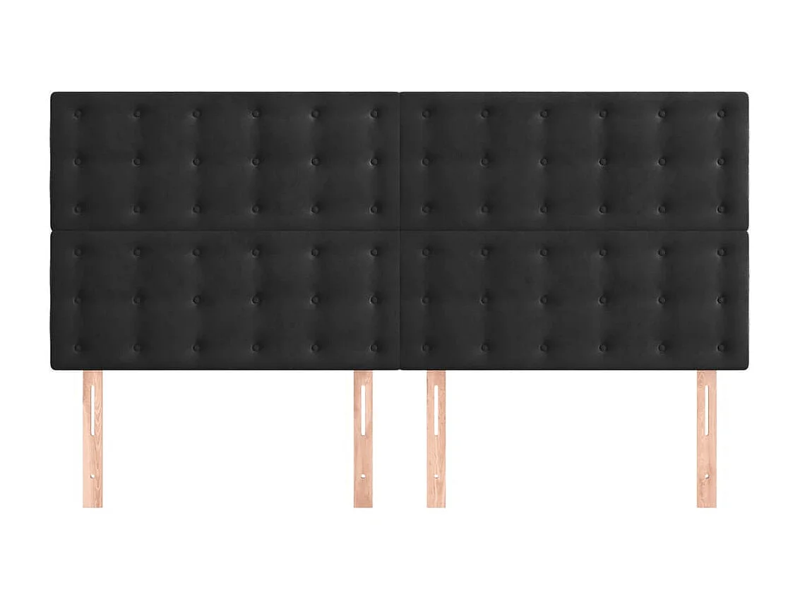 Têtes de lit 4 pcs Noir 80x5x78/88 cm Velours