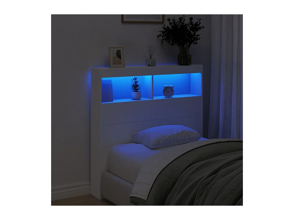 Cabecero de armario con LED blanco 100x17x102 cm