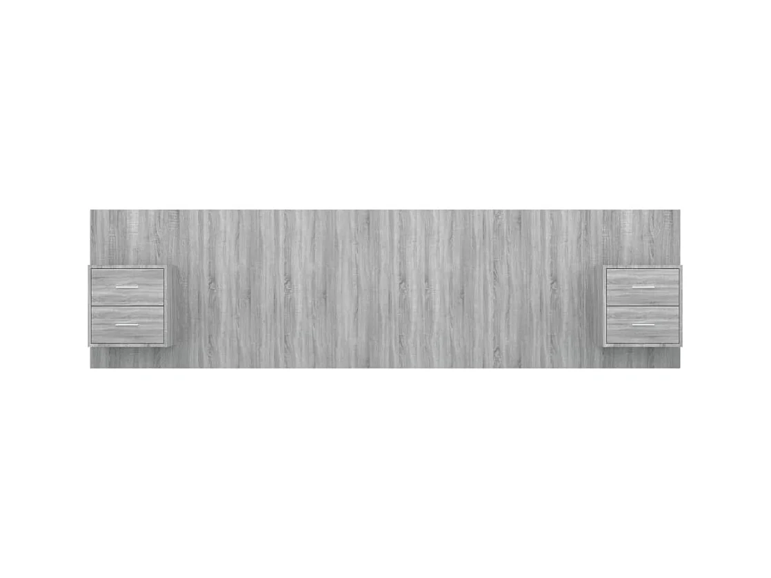Sonoma Gray Engineered Wood Hoofdbord met Kasten