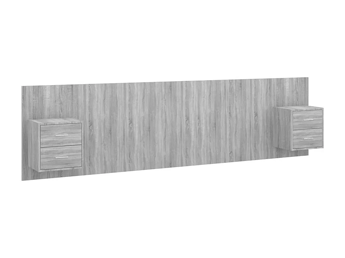 Sonoma Gray Engineered Wood Hoofdbord met Kasten