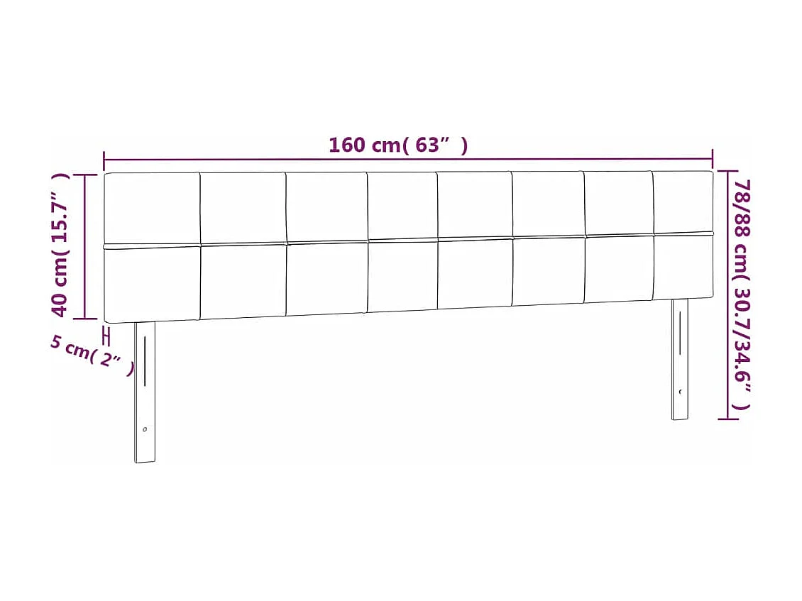 Hoofdborden 2 stuks lichtgrijs 80x5x78/88 cm stof