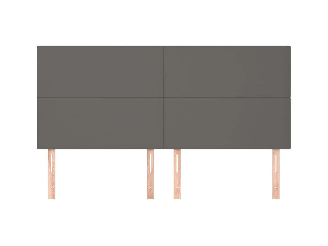 Hoofdborden 4 stuks Grijs 90x5x78/88 cm Kunstleer