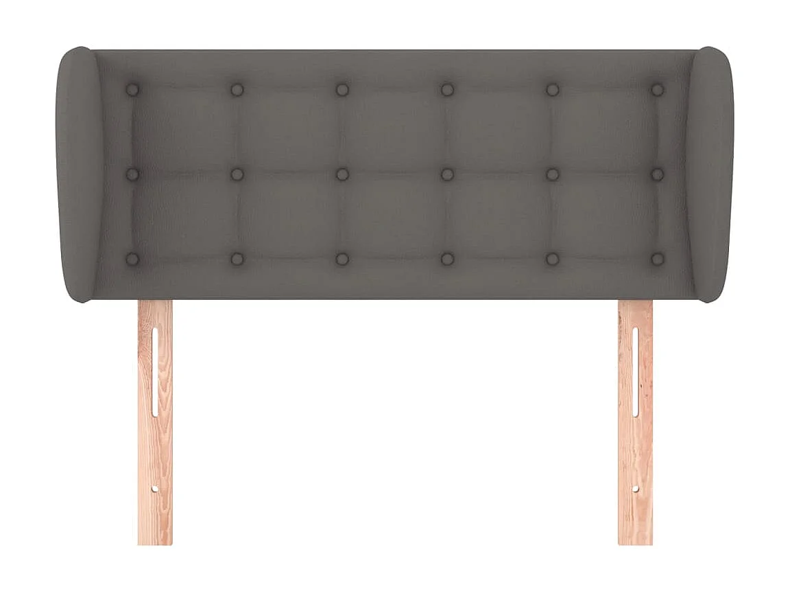 Kopfteil mit Flügeln Grau 93x23x78/88 cm Kunstleder