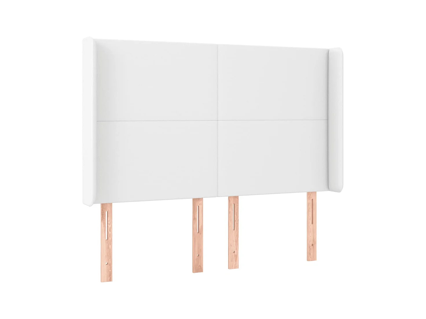 LED Hoofdbord Wit 147x16x118/128 cm Kunstleer