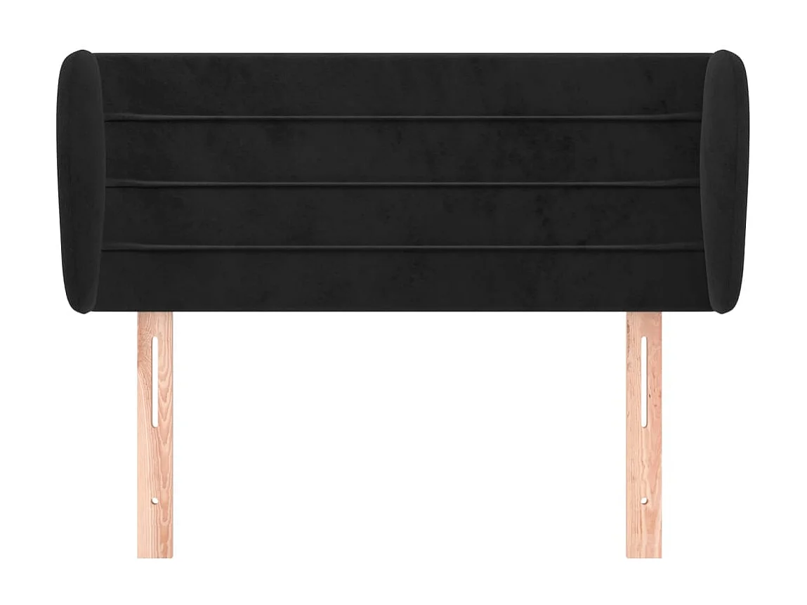 Kopfteil mit Flügeln Schwarz 103x23x78/88 cm Samt