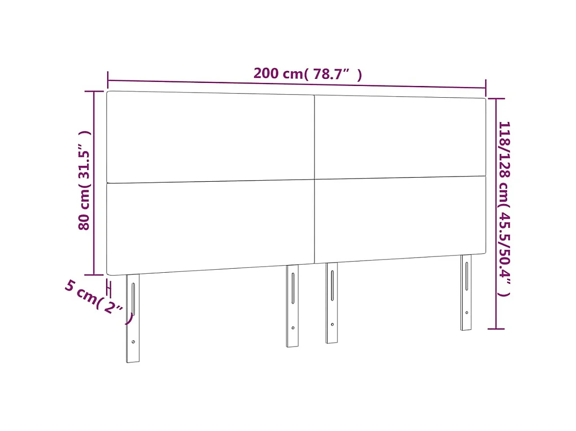 Hoofdborden 4 stuks Donkergroen 100x5x78/88 cm Fluweel