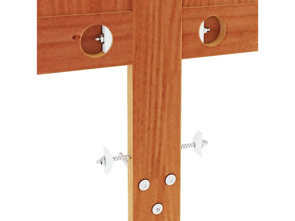 Testiera in legno massello di pino da 150 cm in cera marrone
