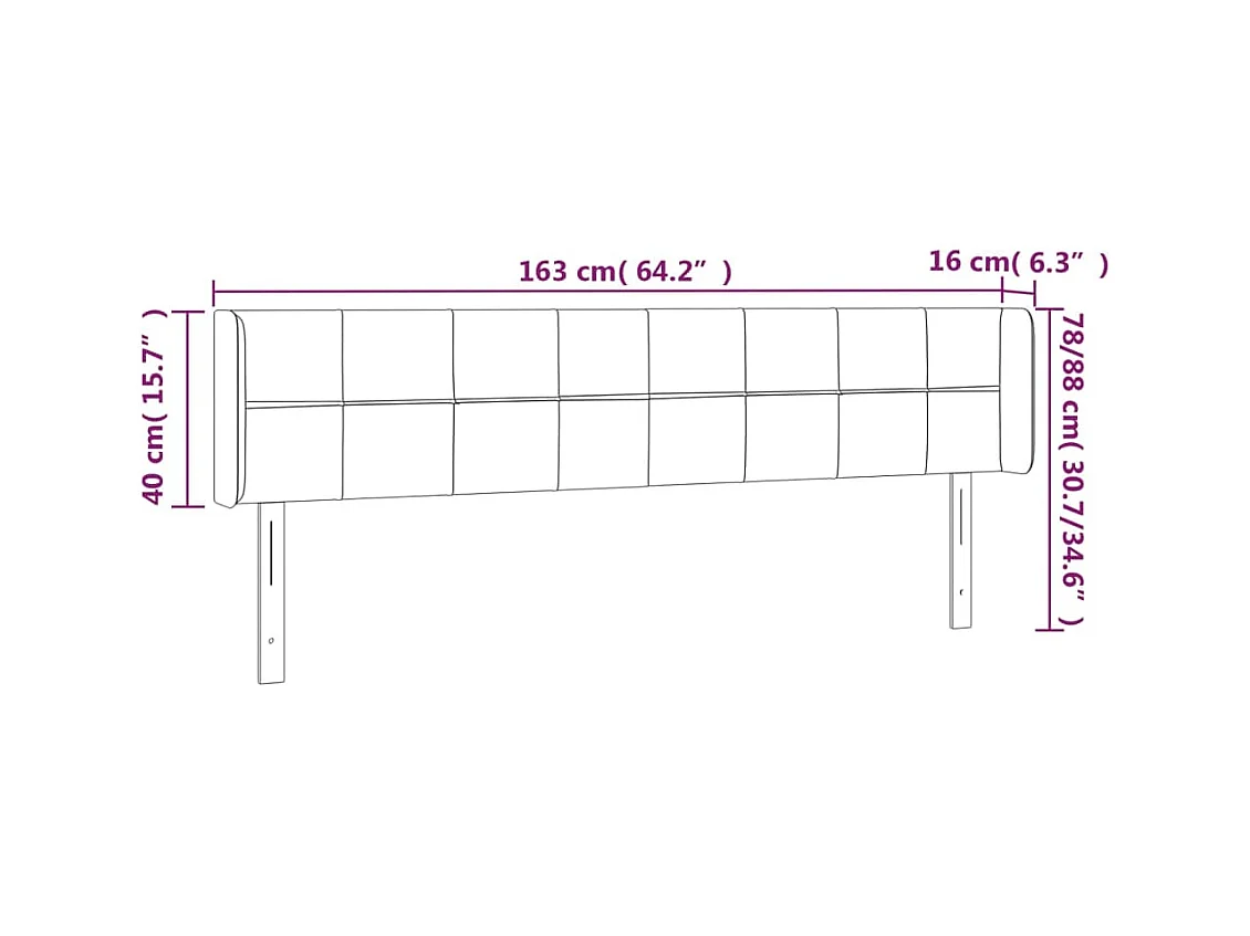 LED Hoofdbord Donkergroen 163x16x78/88 cm Fluweel