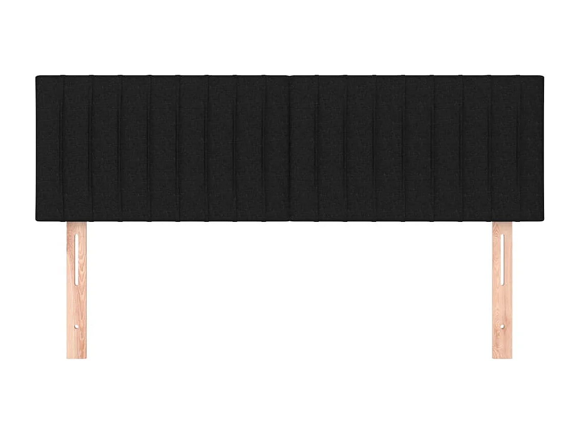 Testiere 2 pezzi Nero 72x5x78/88 cm Tessuto