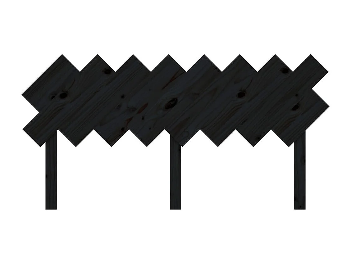 Tête de lit Noir 159,5x3x80,5 cm Bois massif de pin