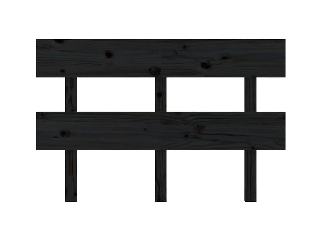 Zwart hoofdbord 124x3x81 cm Massief grenenhout