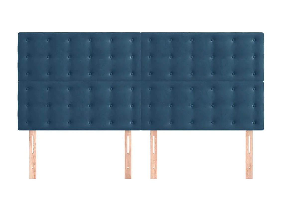Têtes de lit 4 pcs Bleu foncé 100x5x78/88 cm Velours