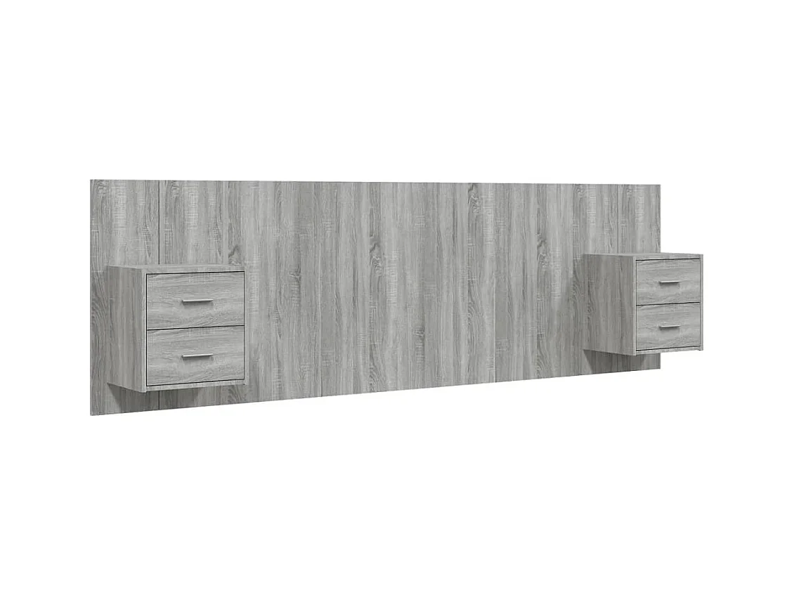 Sonoma Gray Engineered Wood Hoofdbord met Kasten