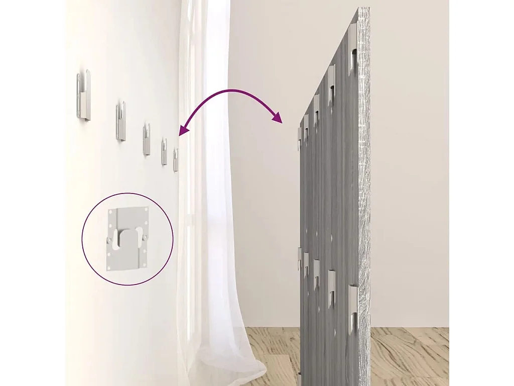 Sonoma Gray Engineered Wood Hoofdbord met Kasten