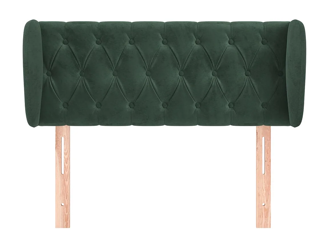 Tête de lit avec oreilles Vert foncé 93x23x78/88 cm Velours
