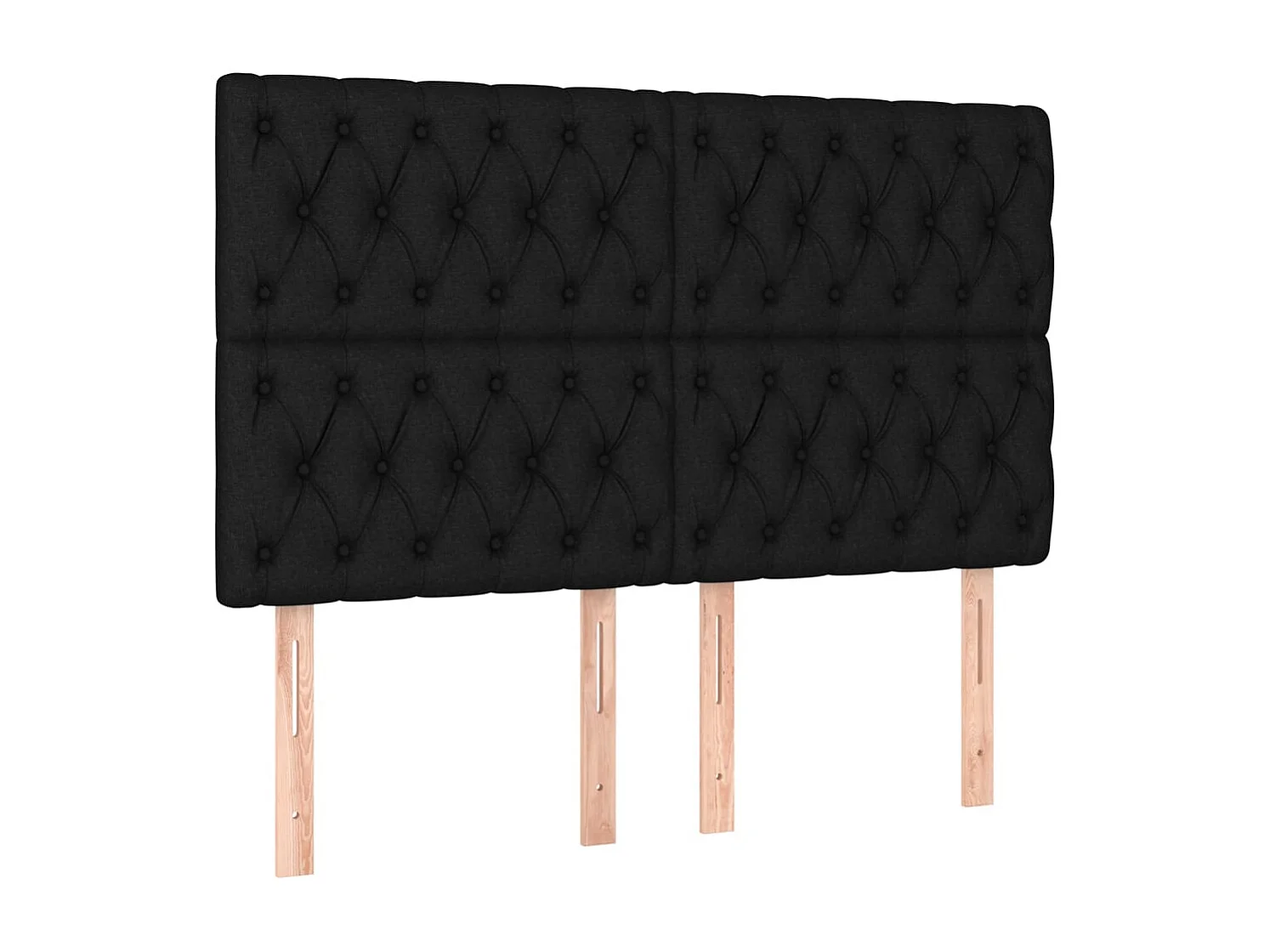 Têtes de lit 4 pcs Noir 72x7x78/88 cm Tissu