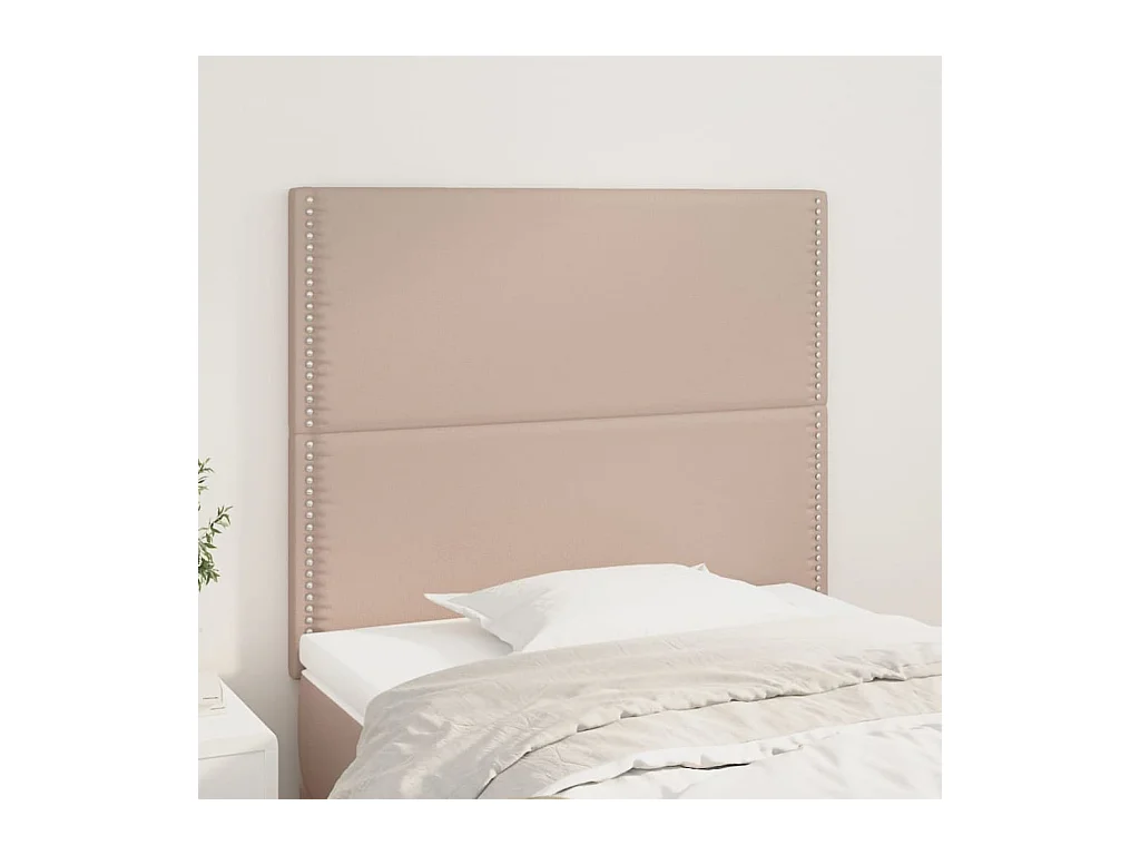 Hoofdborden 2 stuks Cappuccino 90x5x78/88 cm Kunstleer