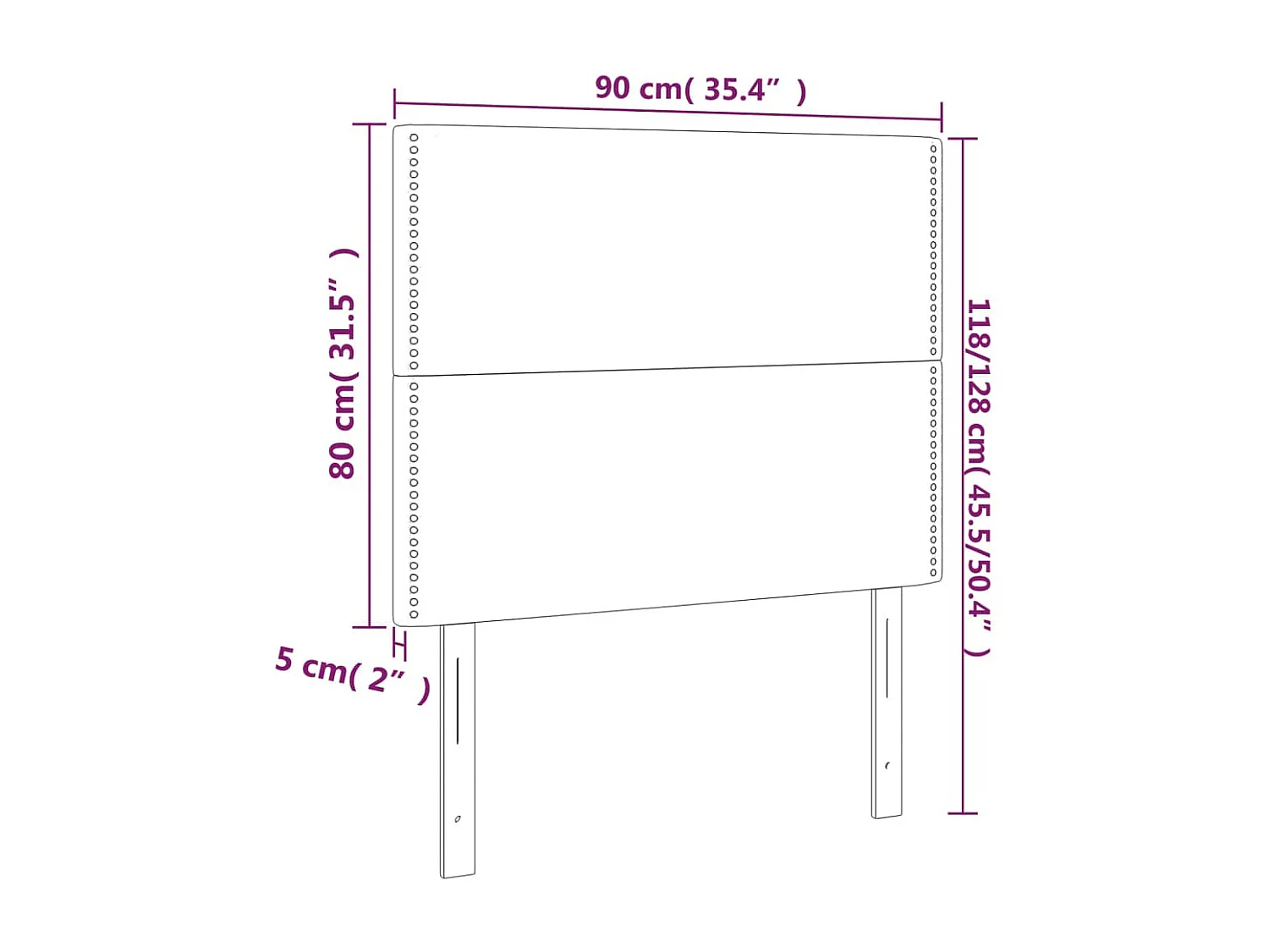 Hoofdborden 2 stuks Cappuccino 90x5x78/88 cm Kunstleer
