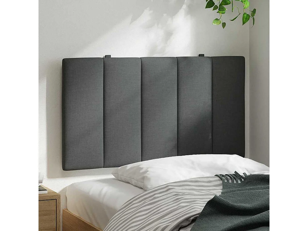 Coussin de tête de lit gris foncé 90 cm tissu