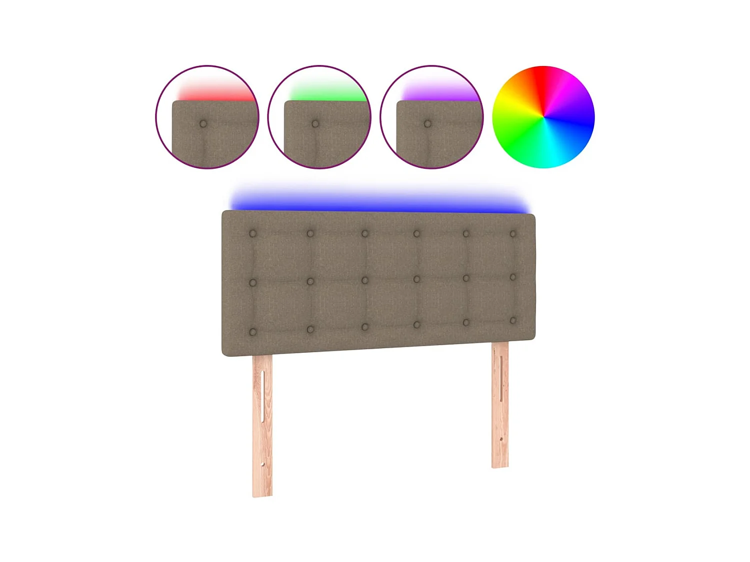 Tête de lit à LED Taupe 90x5x78/88 cm Tissu