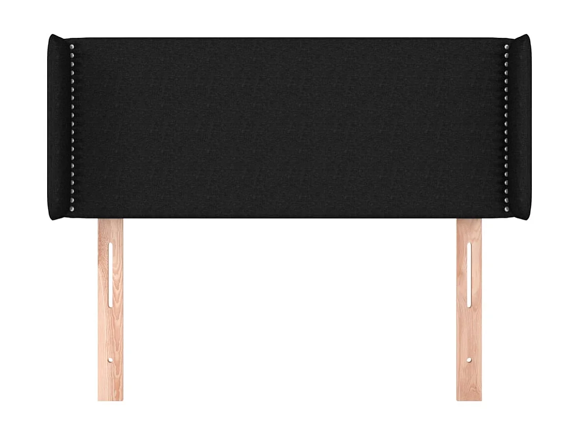 Tête de lit avec oreilles Noir 93x16x78/88 cm Tissu