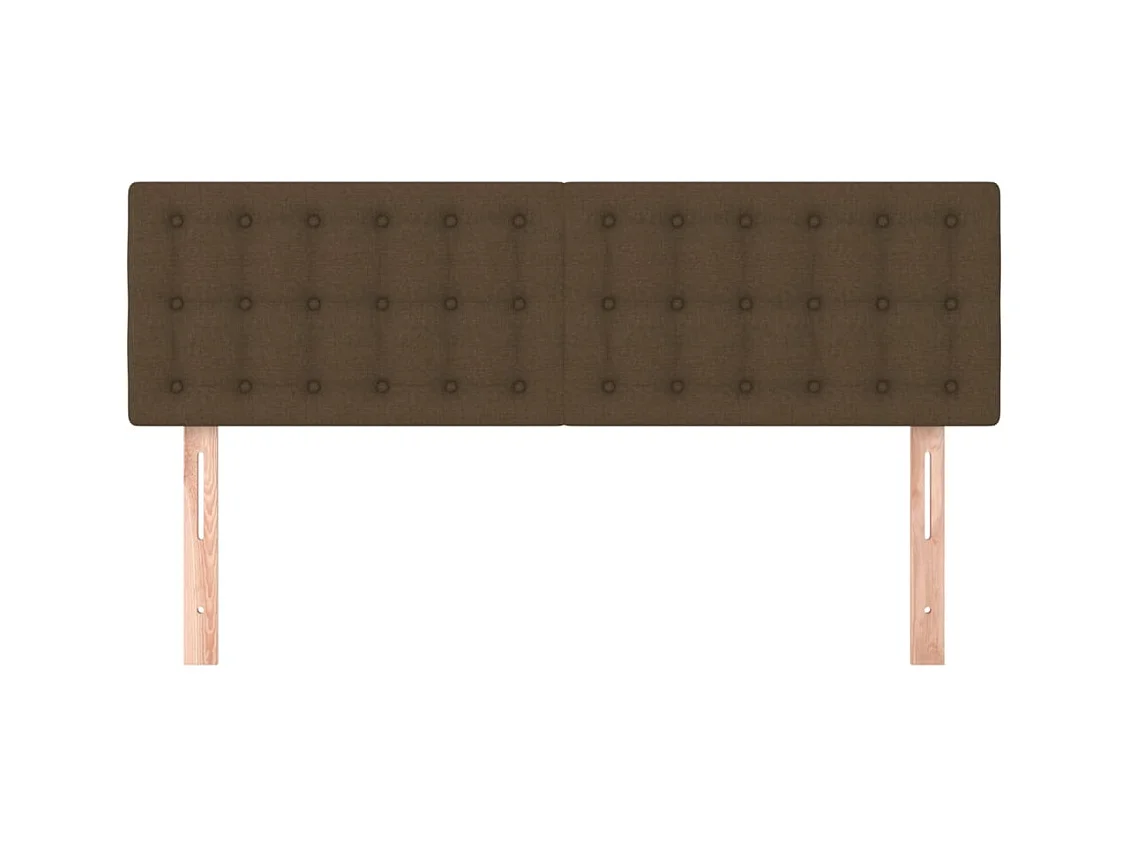 Têtes de lit 2 pcs Marron foncé 72x5x78/88 cm Tissu
