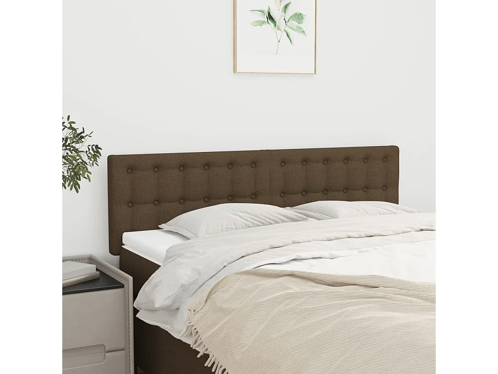 Têtes de lit 2 pcs Marron foncé 72x5x78/88 cm Tissu