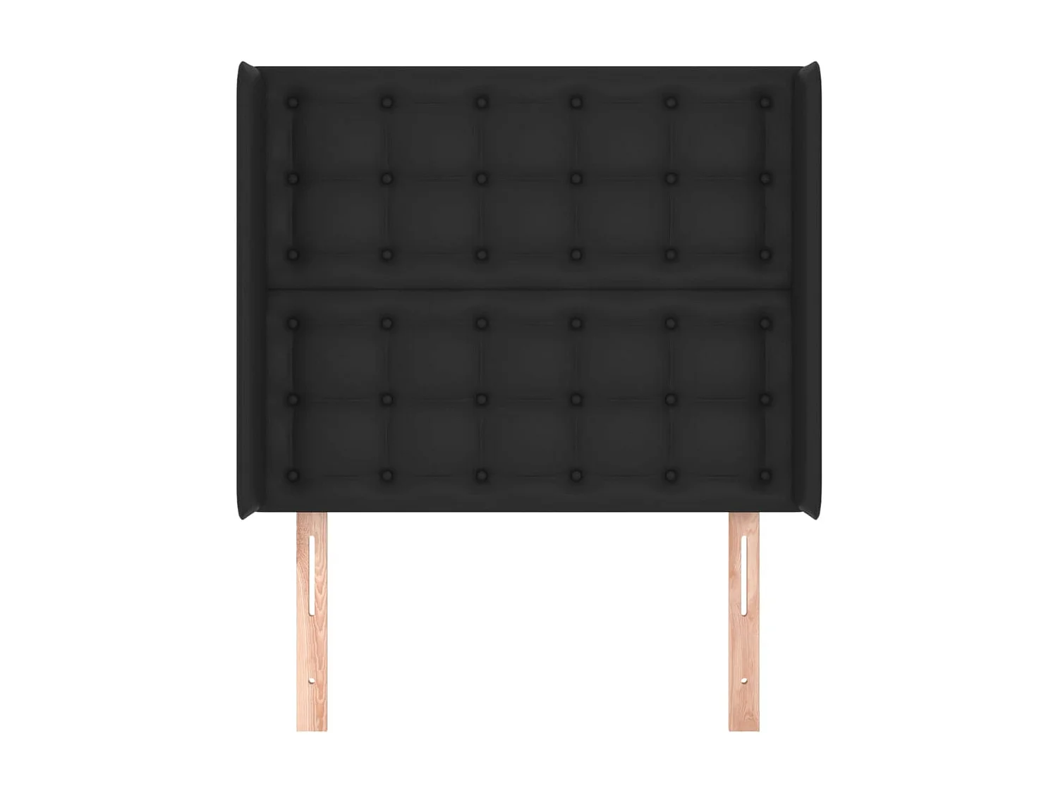 Testiera con ali Nero 93x16x118/128 cm Ecopelle