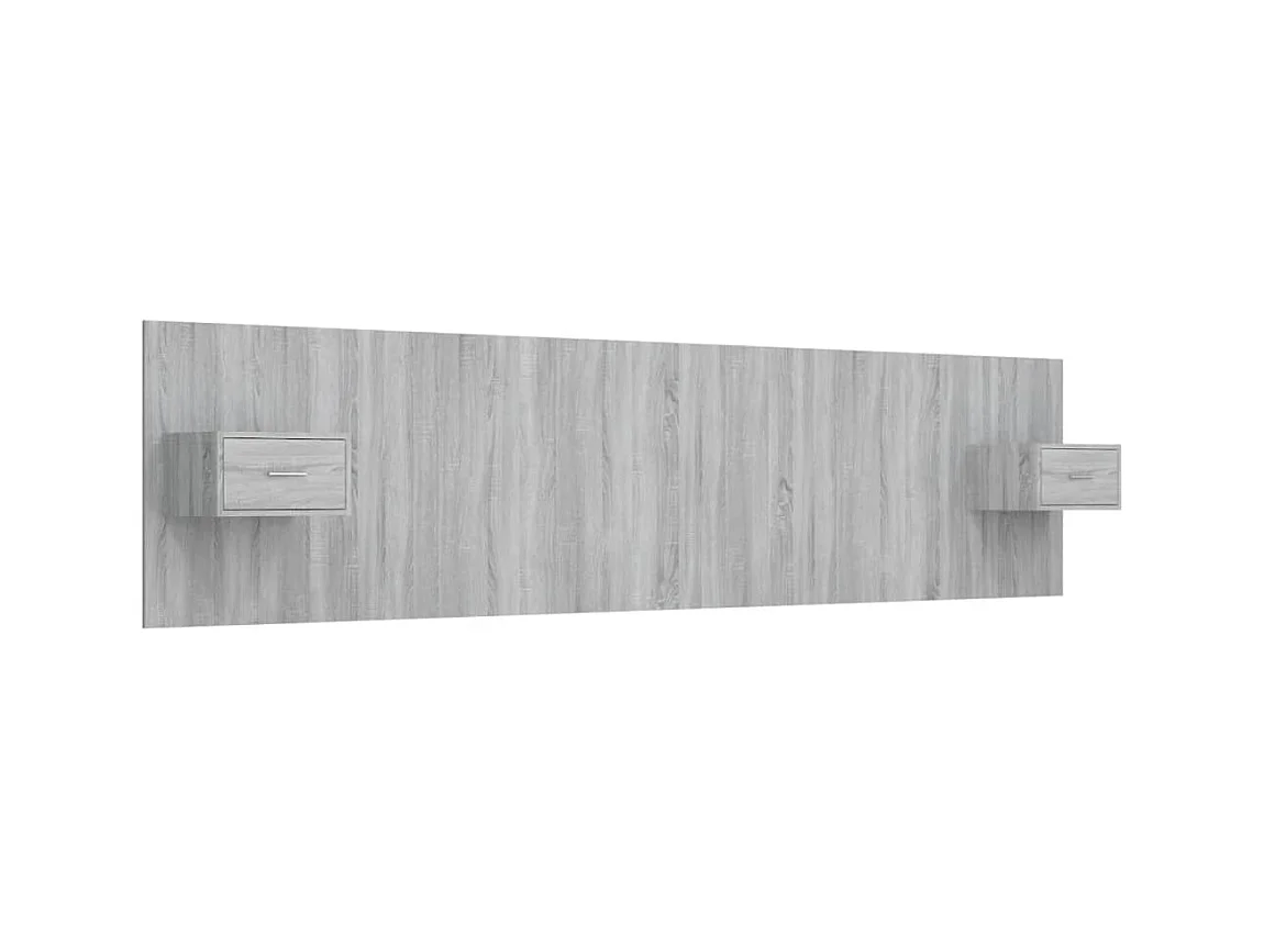 Sonoma Gray Engineered Wood Hoofdbord met Kasten