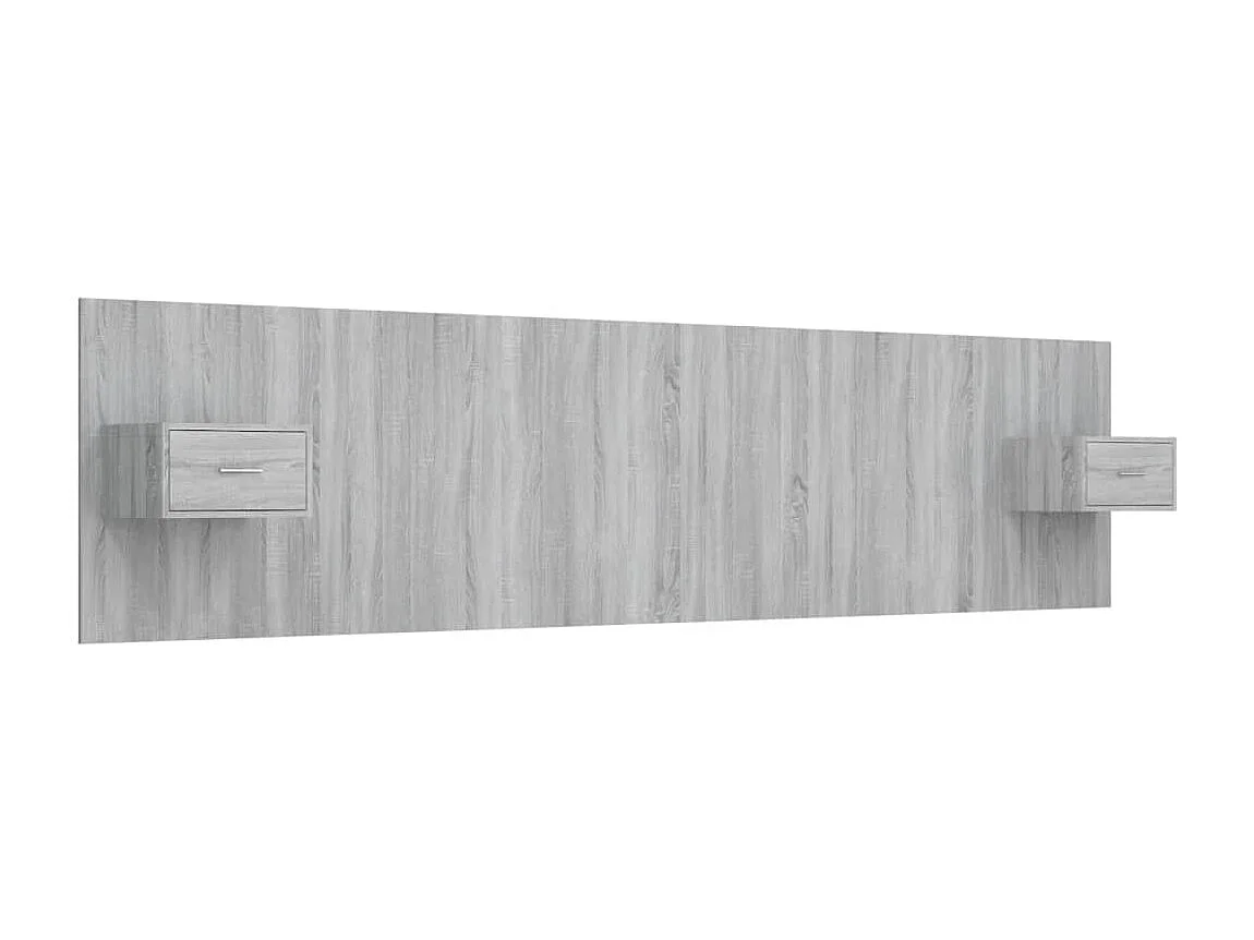 Testiera in legno ingegnerizzato grigio Sonoma con armadietti