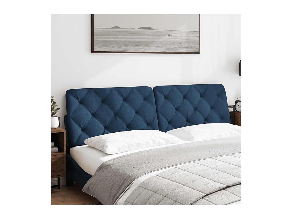 Blauw hoofdbordkussen 180 cm stof