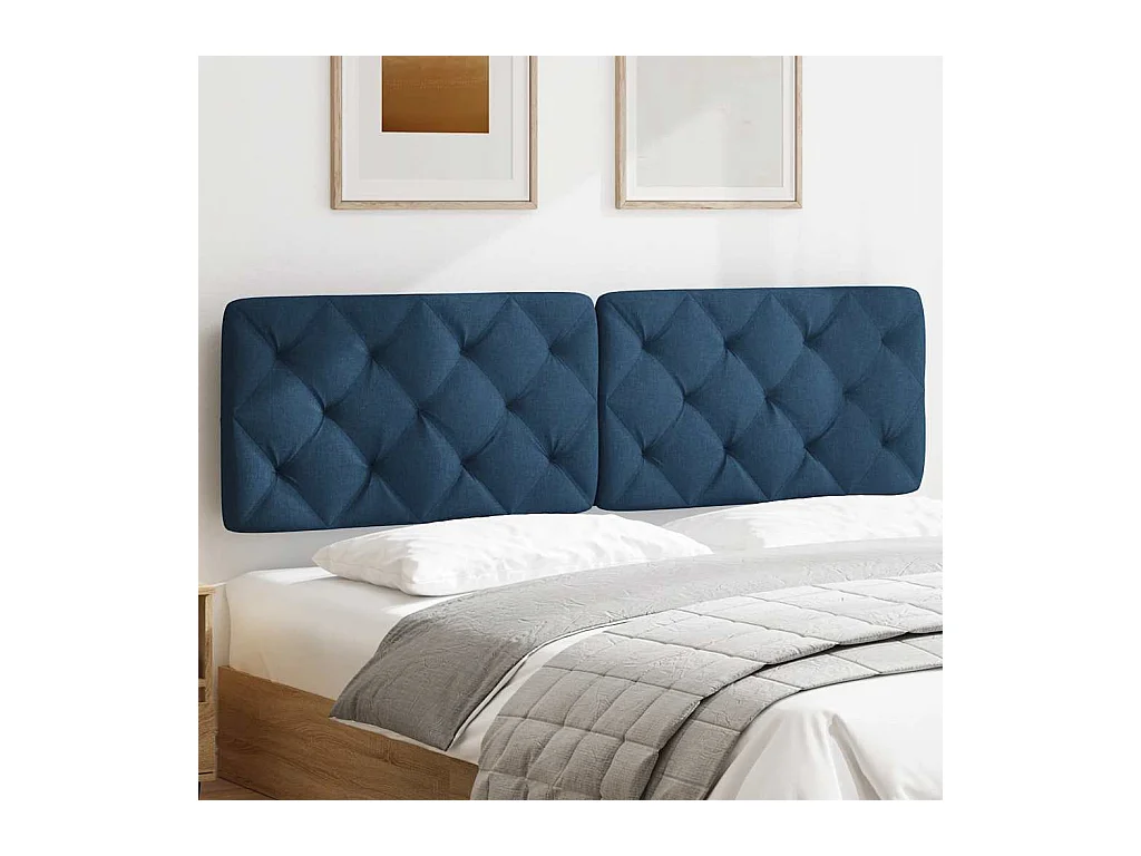 Blauw hoofdbordkussen 180 cm stof