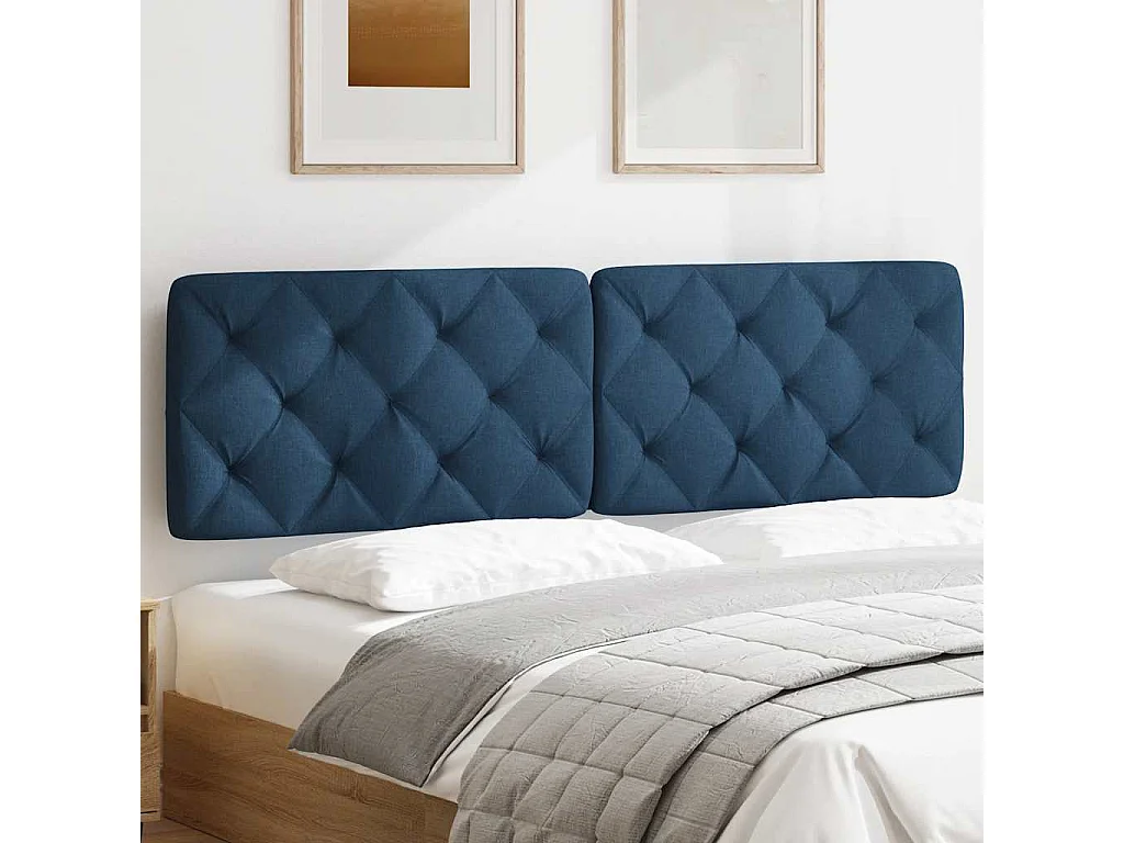 Blauw hoofdbordkussen 180 cm stof