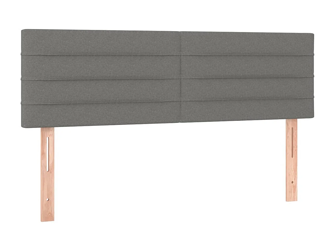 Testiera LED Grigio scuro 144x5x78/88 cm Tessuto