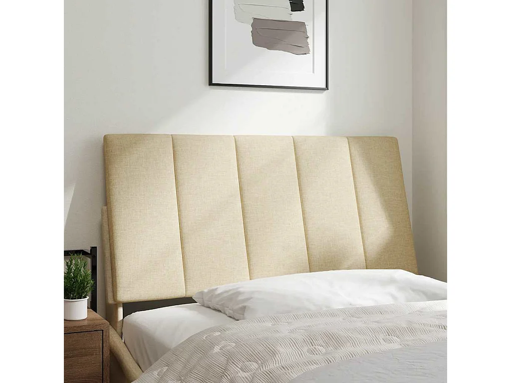Coussin de tête de lit crème 100 cm tissu