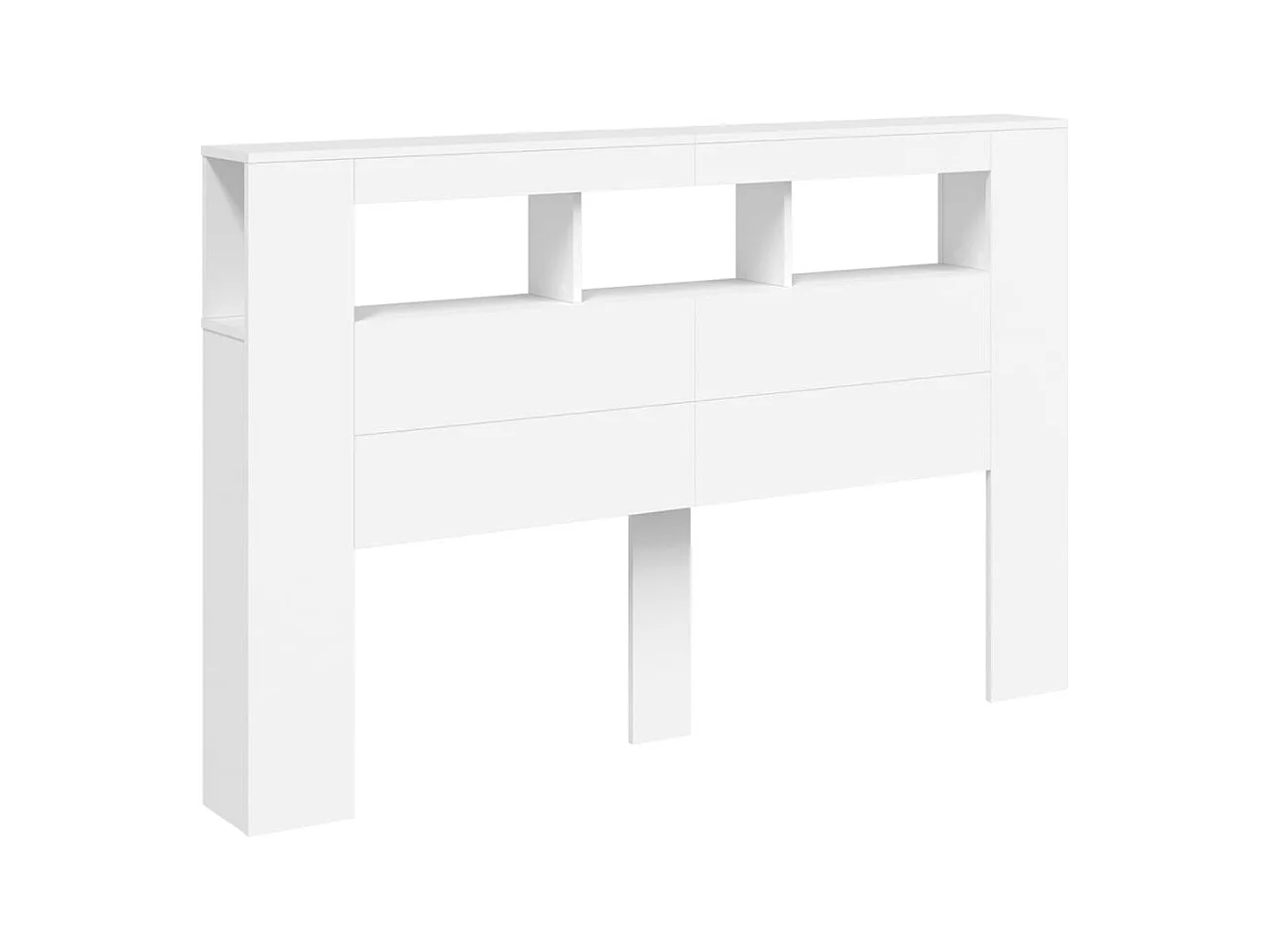 Cabecero LED blanco 160x18,5x103,5 cm madera de ingeniería