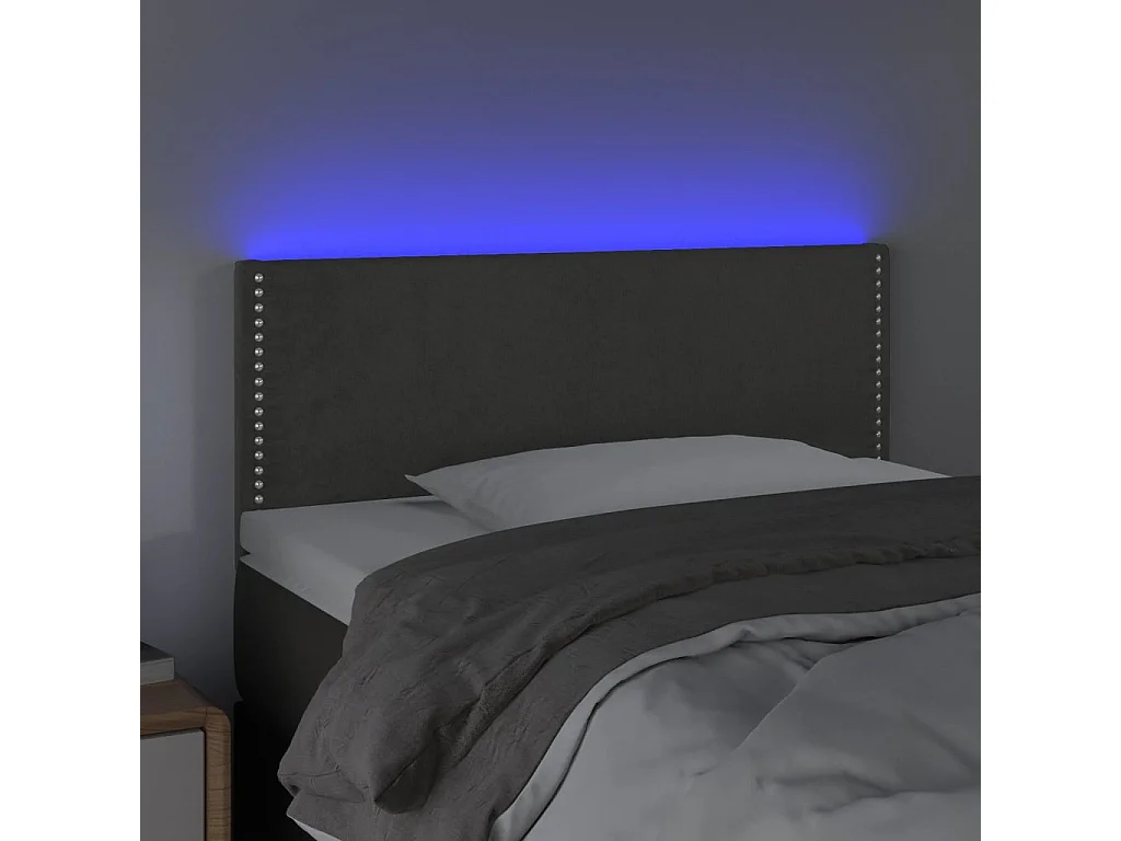 Cabecero LED Gris Oscuro 90x5x78/88 cm Terciopelo